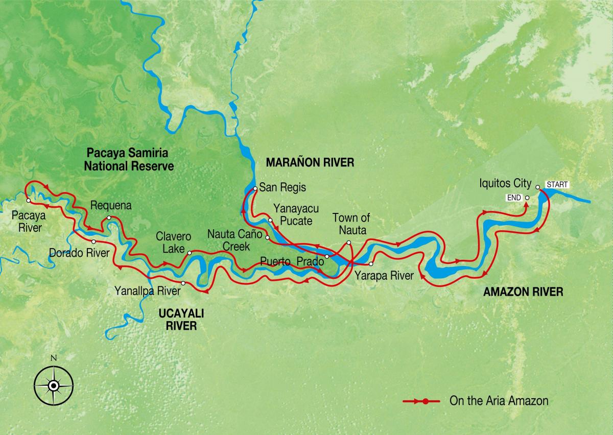мапа на реката амазон Перу