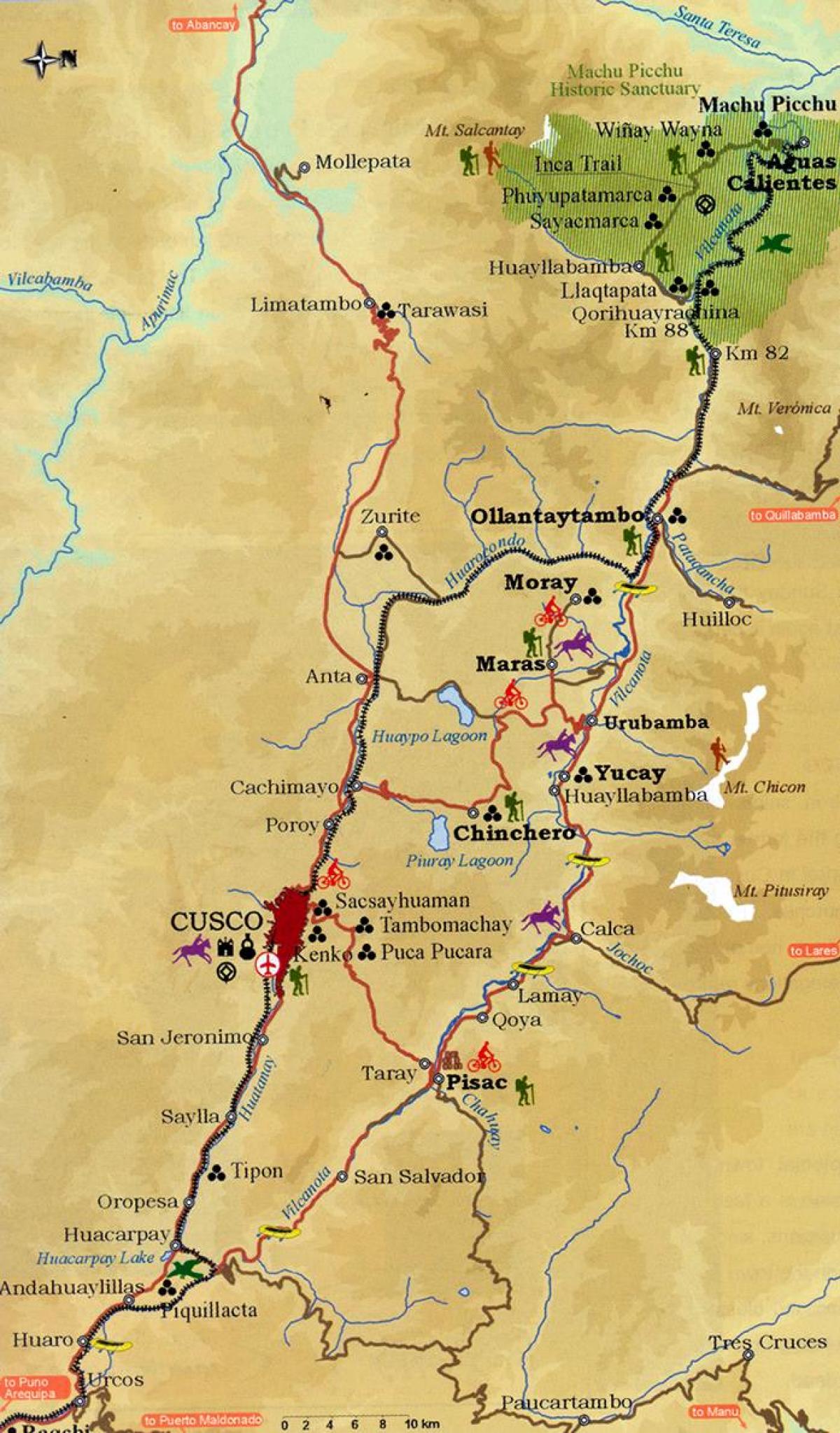 карта на светото долина cusco Перу