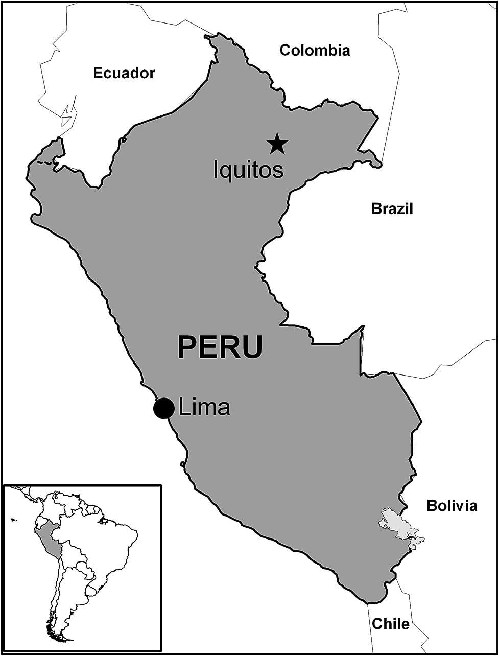 карта на iquitos Перу