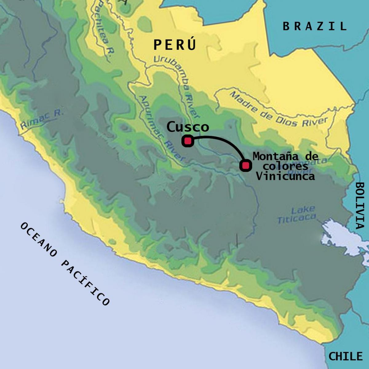 vinicunca мапа на Перу