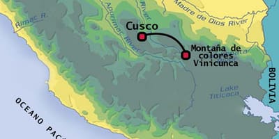 Vinicunca мапа на Перу