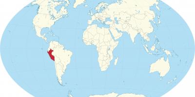 Мапата на светот покажува Перу