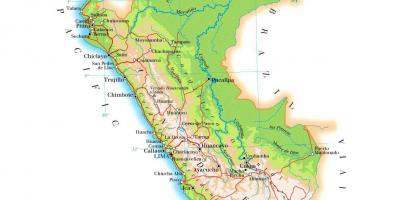 Карта на физичката мапа на Перу